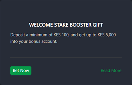 Welcome stake booster gift five thousand shillings